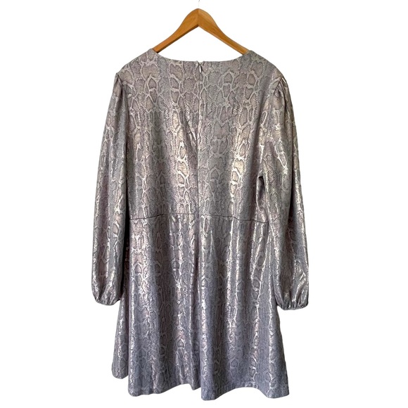 AQUA Curve NWT Metallic Snake Skin Print Dress 2X - Picture 2 of 5